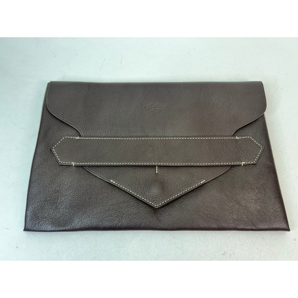 Boldrini Selleria‎ Genuine Leather Clutch Made in Italy Brown Envelope Bag